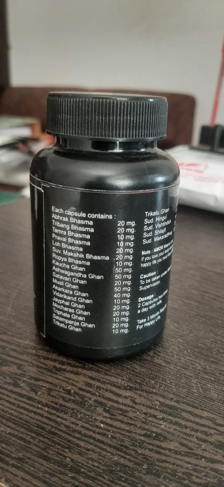 Amor Capsule bottle ingredients
